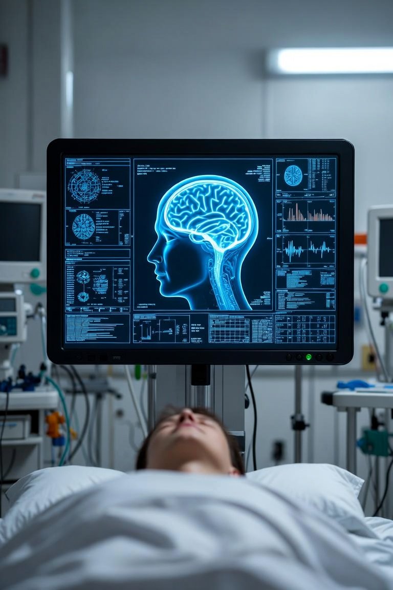 AI diagnostic system analyzing medical images for diagnosis